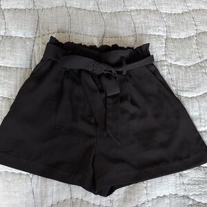 H&M Black Tie-Waist Shorts